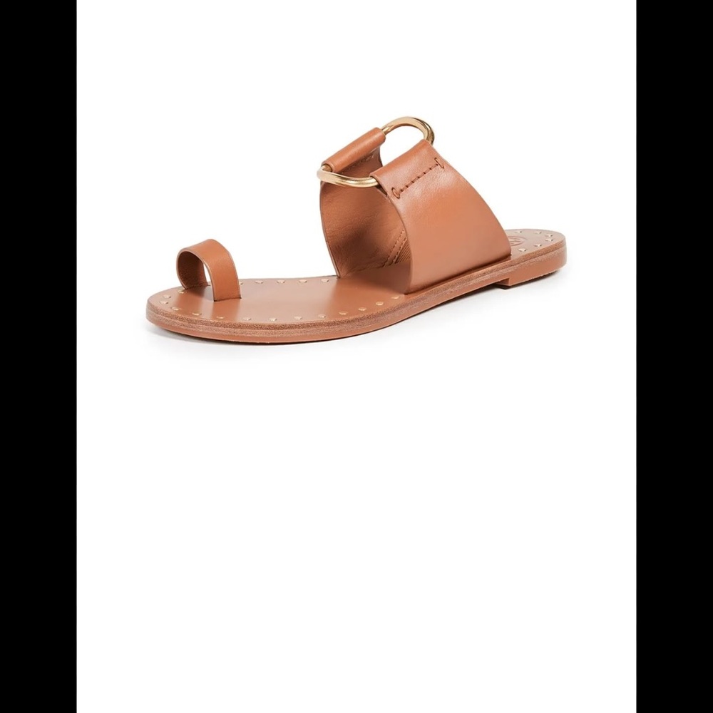Tory Burch Ravello Studded Brown Leather Sandals - Picture 8 of 10